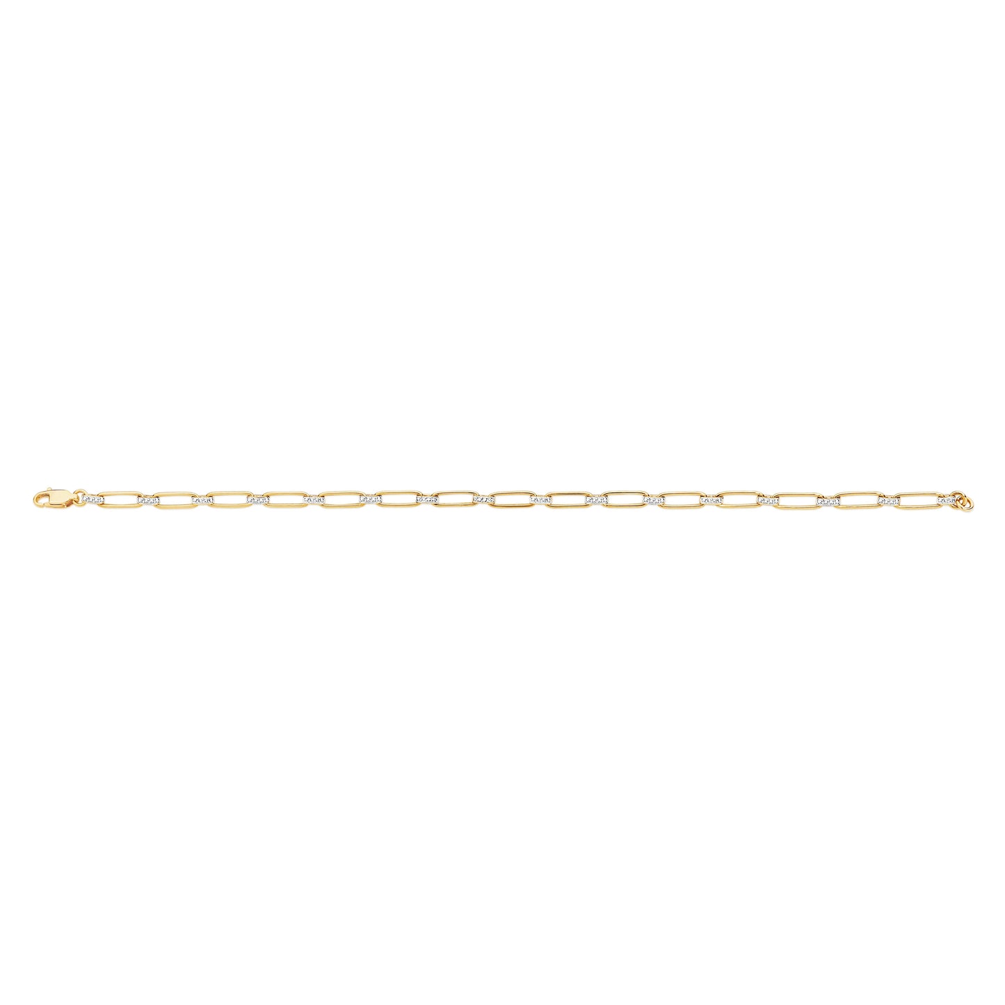 9ct gold paperclip link bracelet