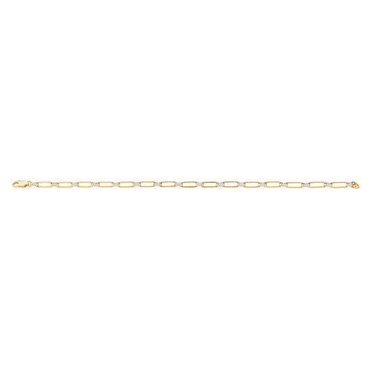 9ct gold paperclip link bracelet