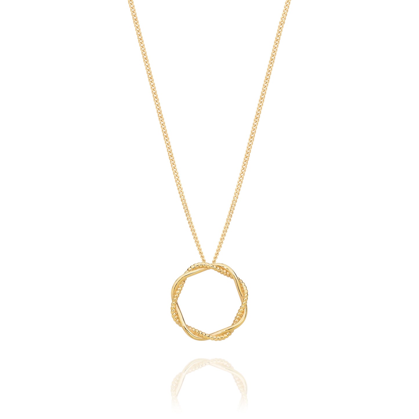 9ct circle twist slider pendant