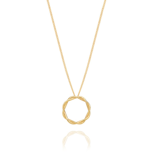9ct circle twist slider pendant