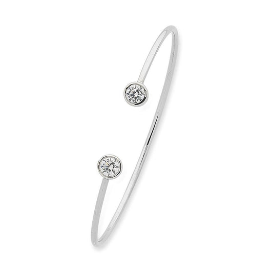 Sterling Silver Cubic Zirconia Bangle