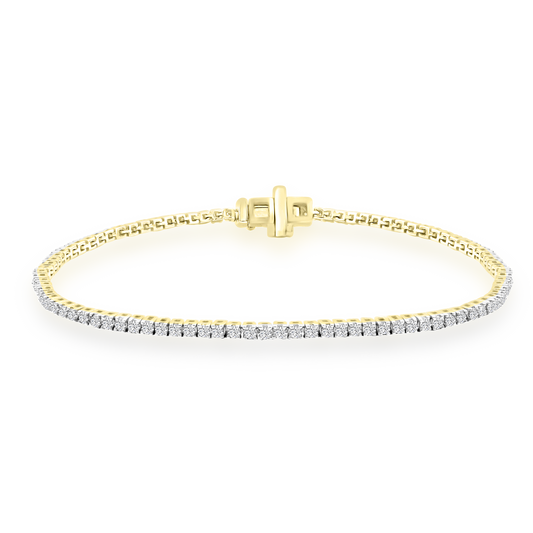 Diamond Tennis Bracelet with 1.00ct Diamonds in 9ct Yellow Gold