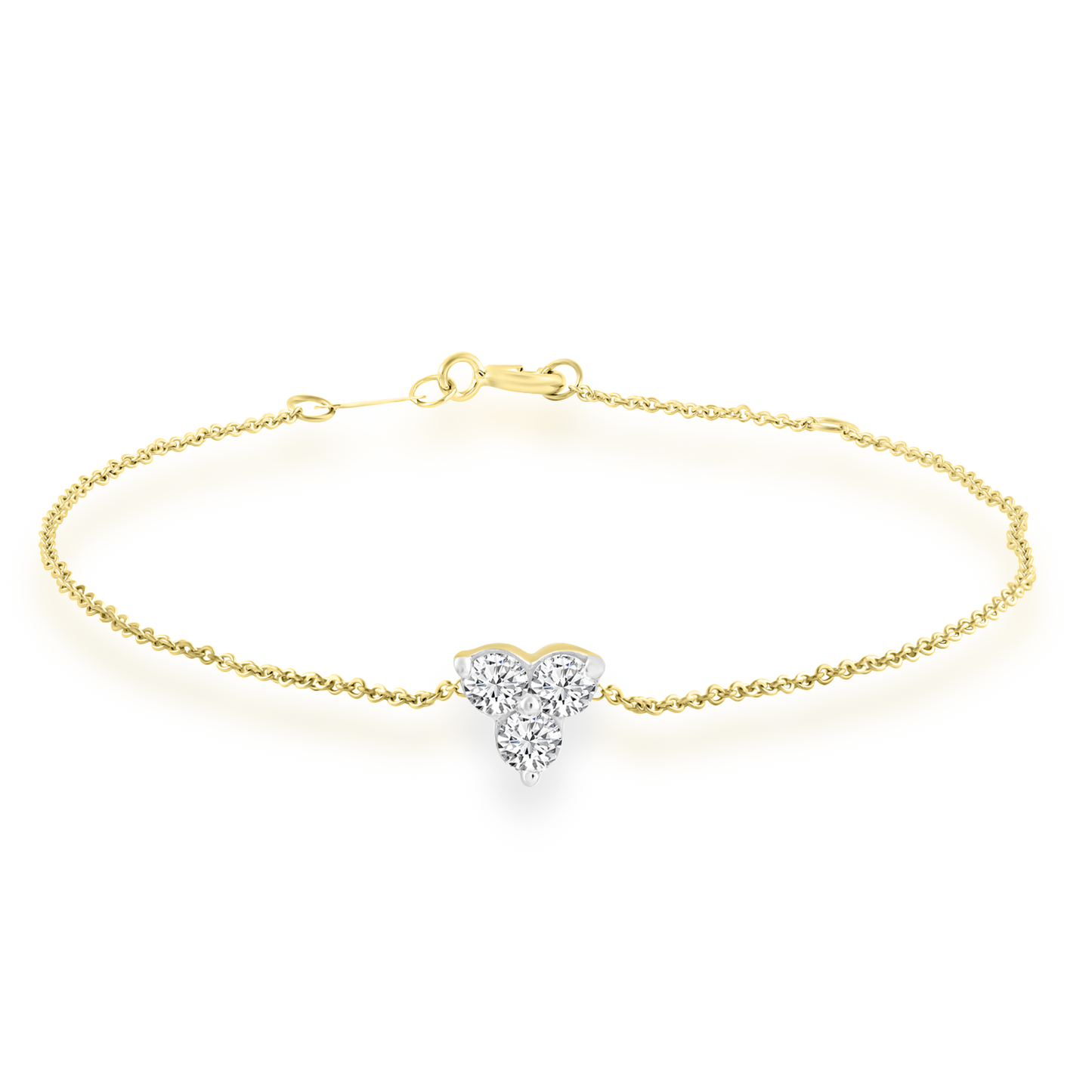 Bracelet with 0.15ct Diamonds in 9ct Yellow Gold 17+2cm