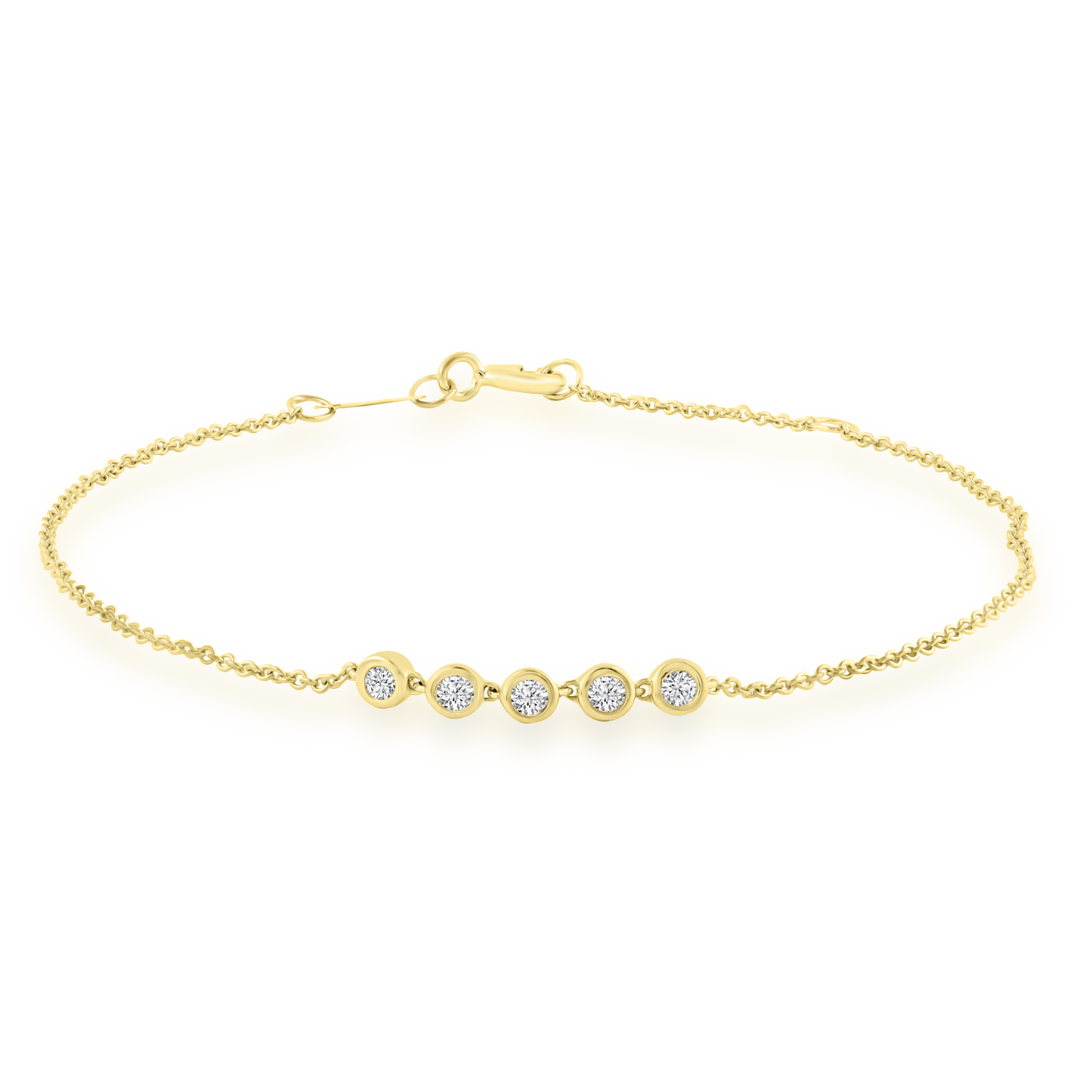 Bracelet with 0.15ct Diamonds in 9ct Yellow Gold 17+2cm