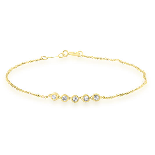 Bracelet with 0.15ct Diamonds in 9ct Yellow Gold 17+2cm