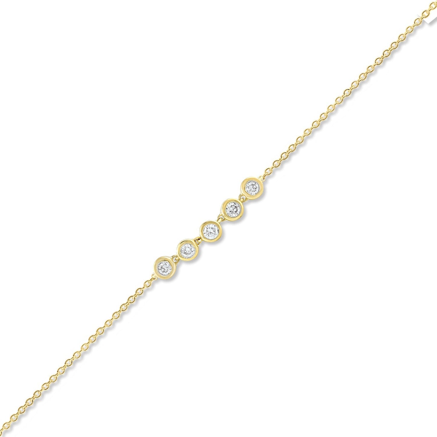 Bracelet with 0.15ct Diamonds in 9ct Yellow Gold 17+2cm