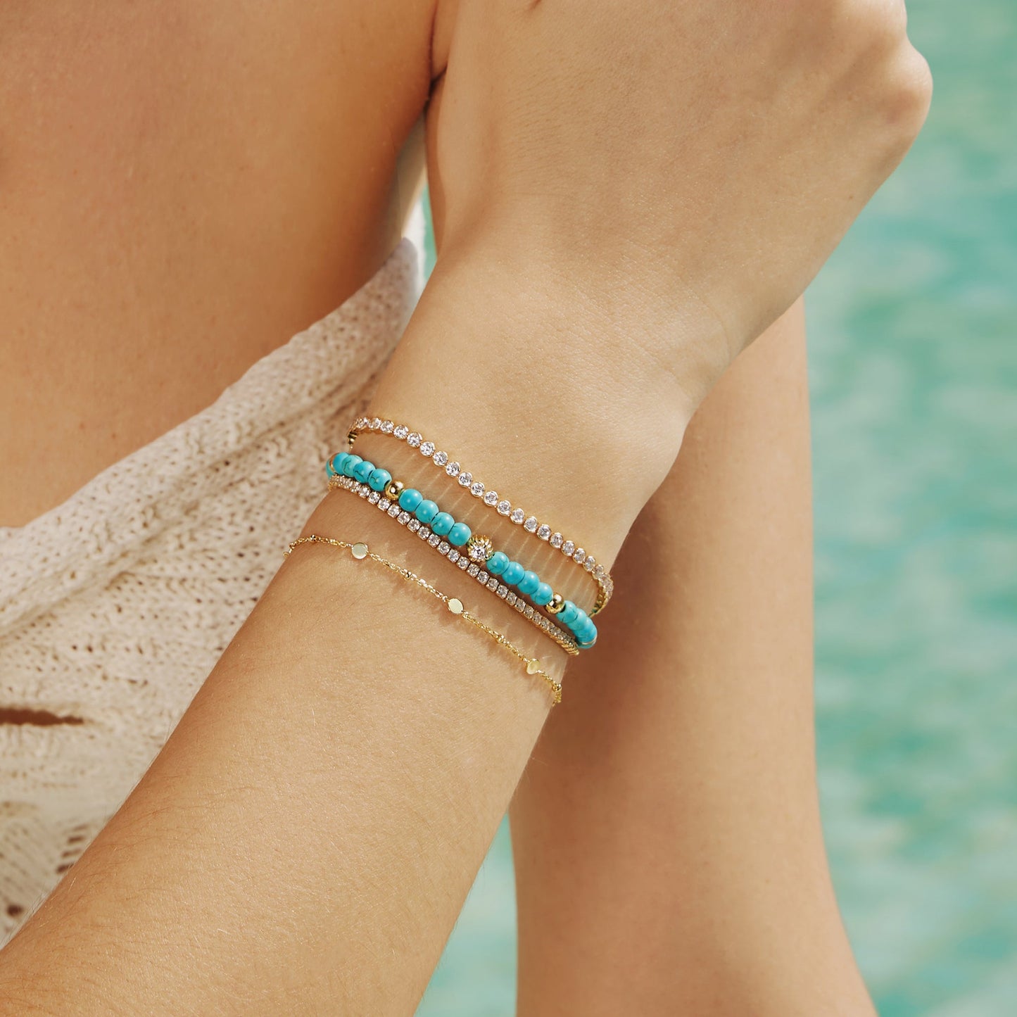 Ania Haie Gold Disc Station Bracelet