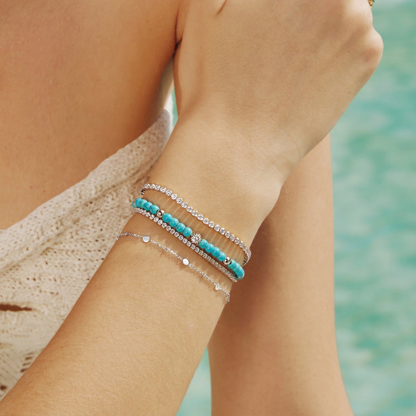Ania Haie Silver Disc Station Bracelet
