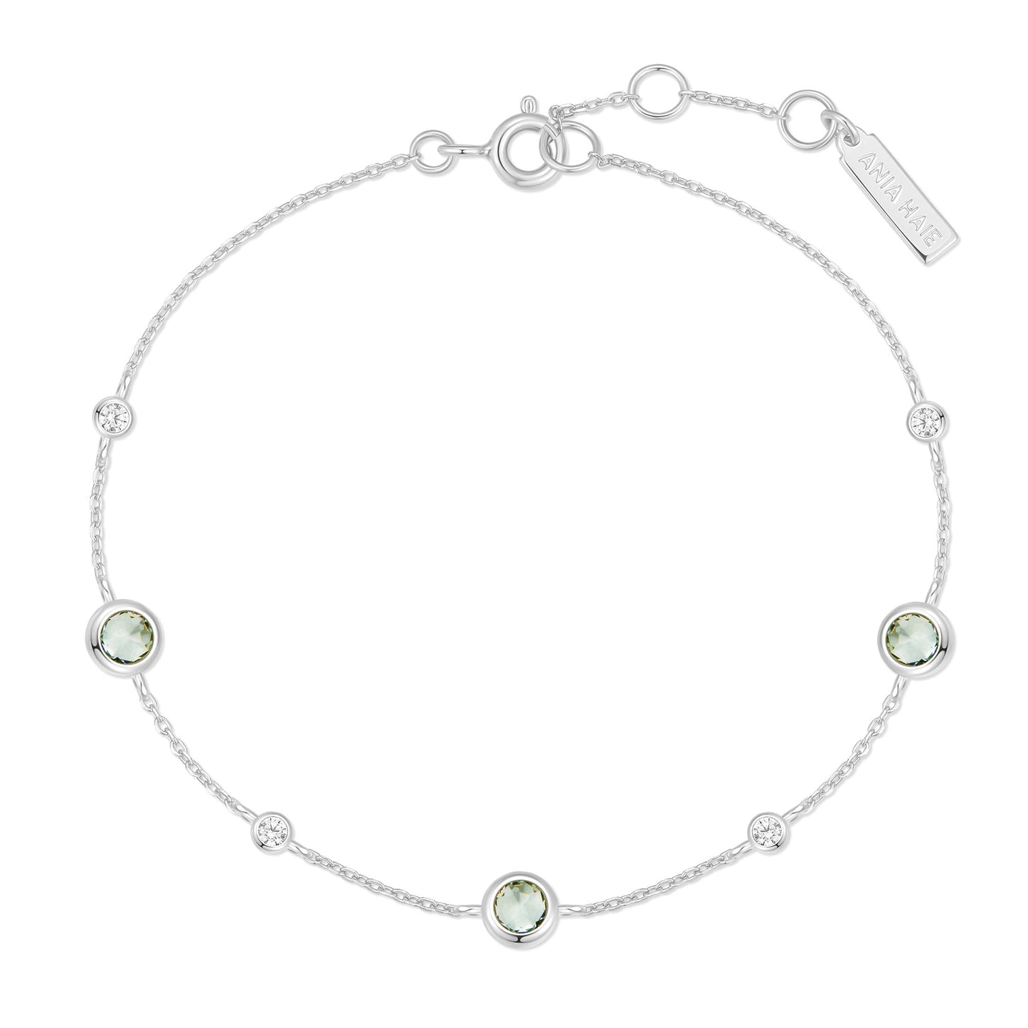 Ania Haie Silver Mint Green Station Bracelet