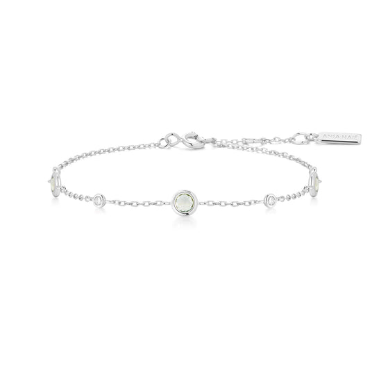 Ania Haie Silver Mint Green Station Bracelet