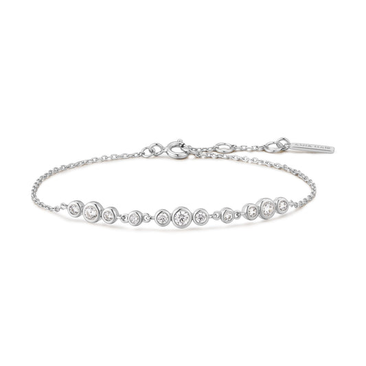 Ania Haie Silver Graduated Bezel-Set Trios Bracelet