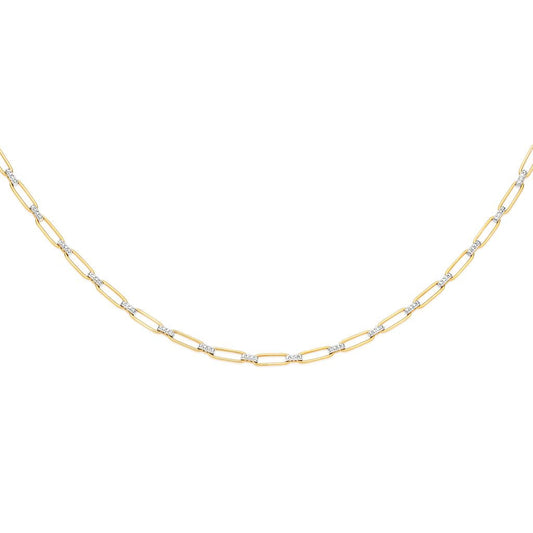 9ct gold paperclip link chain