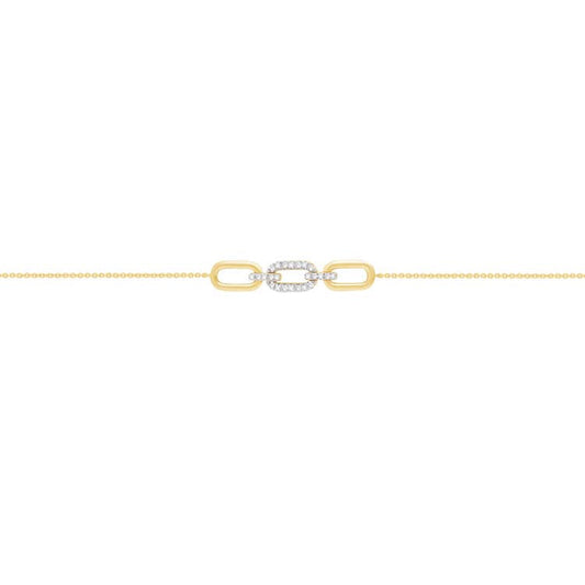 0.10ct Diamond Link Bracelet in 9ct Yellow Gold