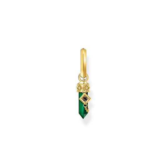 THOMAS SABO Single Crystal Hoop Earring with Malachite