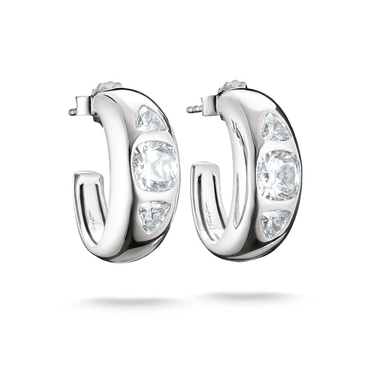 THOMAS SABO Hoop Earrings with Zirconia Stones Silver