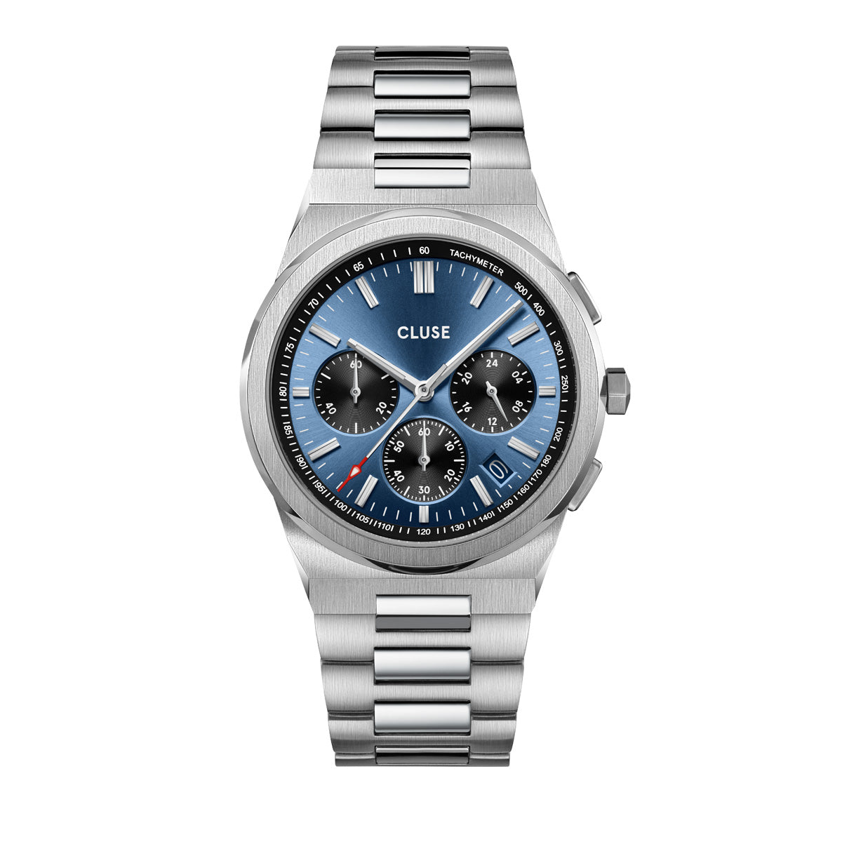 CLUSE Vigoureux Chronograph Dark Blue/Silver Link CW20805
