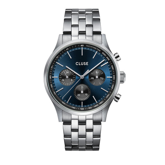 CLUSE Antheor Multifunction Silver Link / Blue Jelly Watch