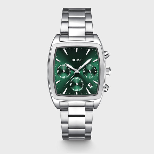 CLUSE Quartaut Chrono Green/Silver Link