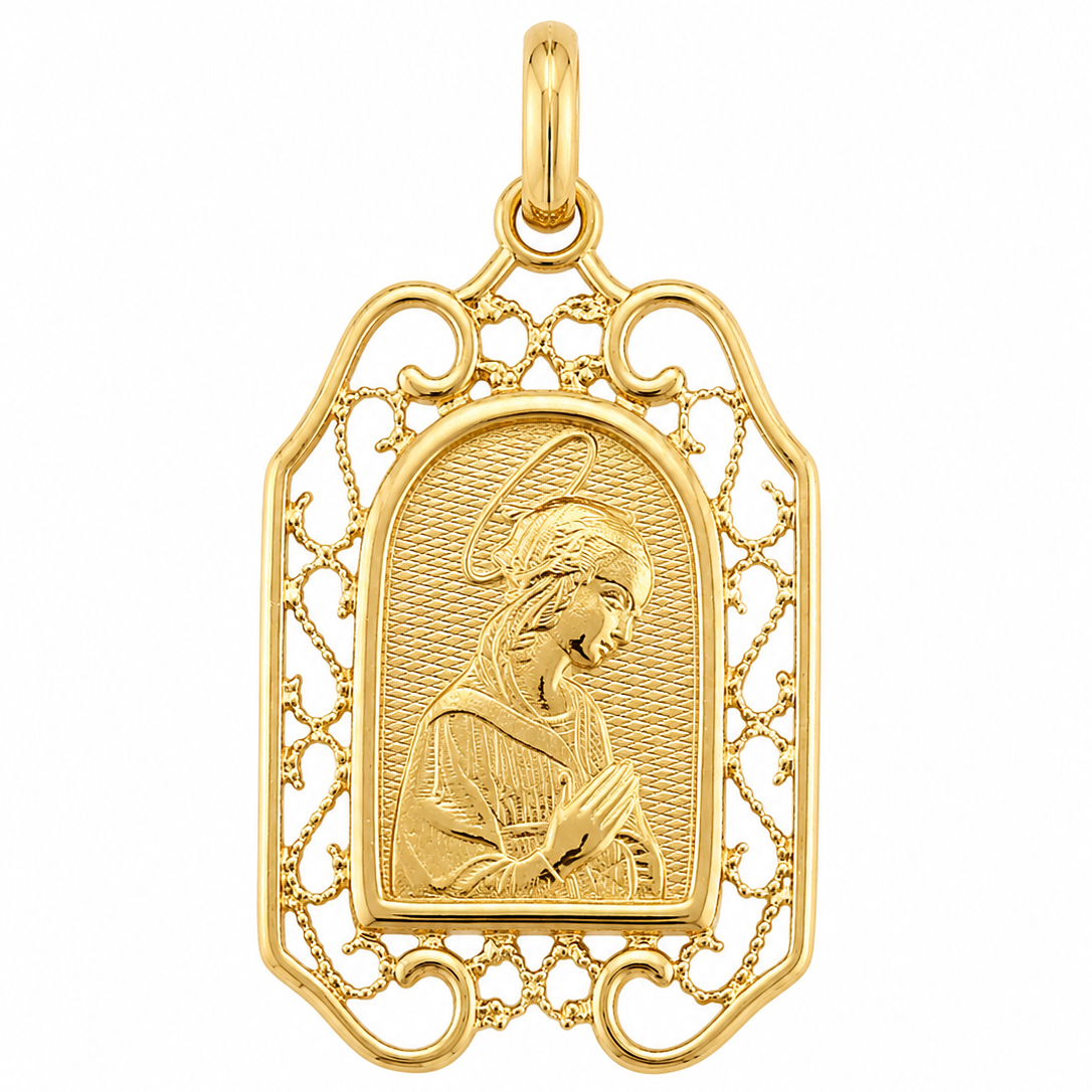18ct Yellow Gold Mary Medal