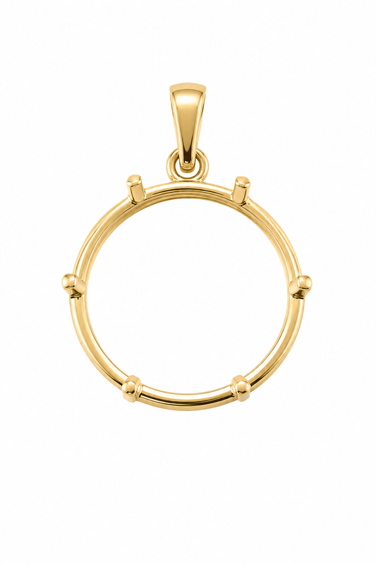 9ct Yellow Gold Half Sovereign Coin Frame