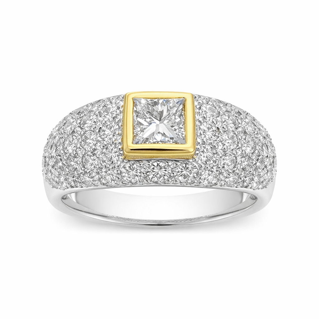Princess Cut Diamond Dome Ring