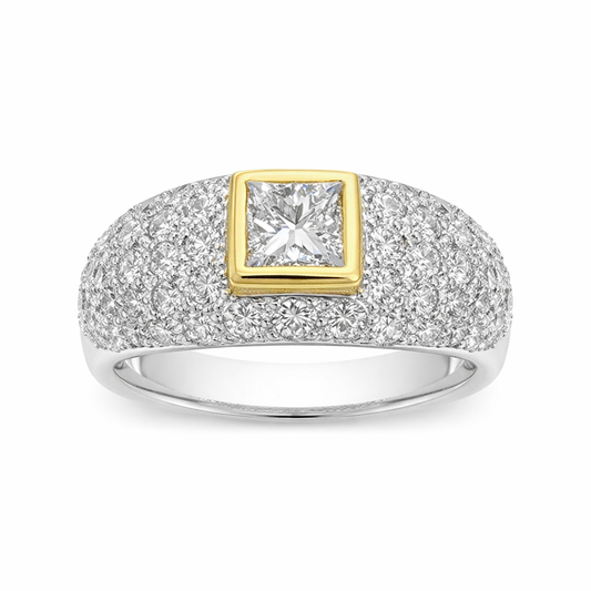 Princess Cut Diamond Dome Ring