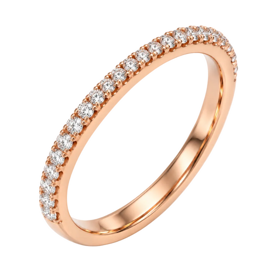 18ct Rose Gold Natural Diamond Wedding Band 23RD=0.34ct