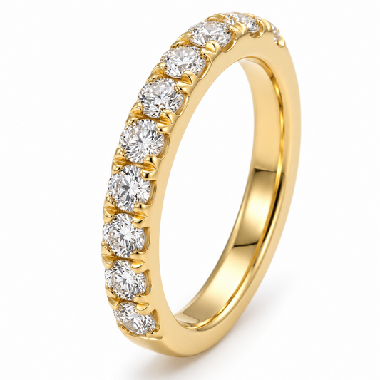 18ct Yellow Gold Natural Diamond Engagement Ring 10RD=.83ct