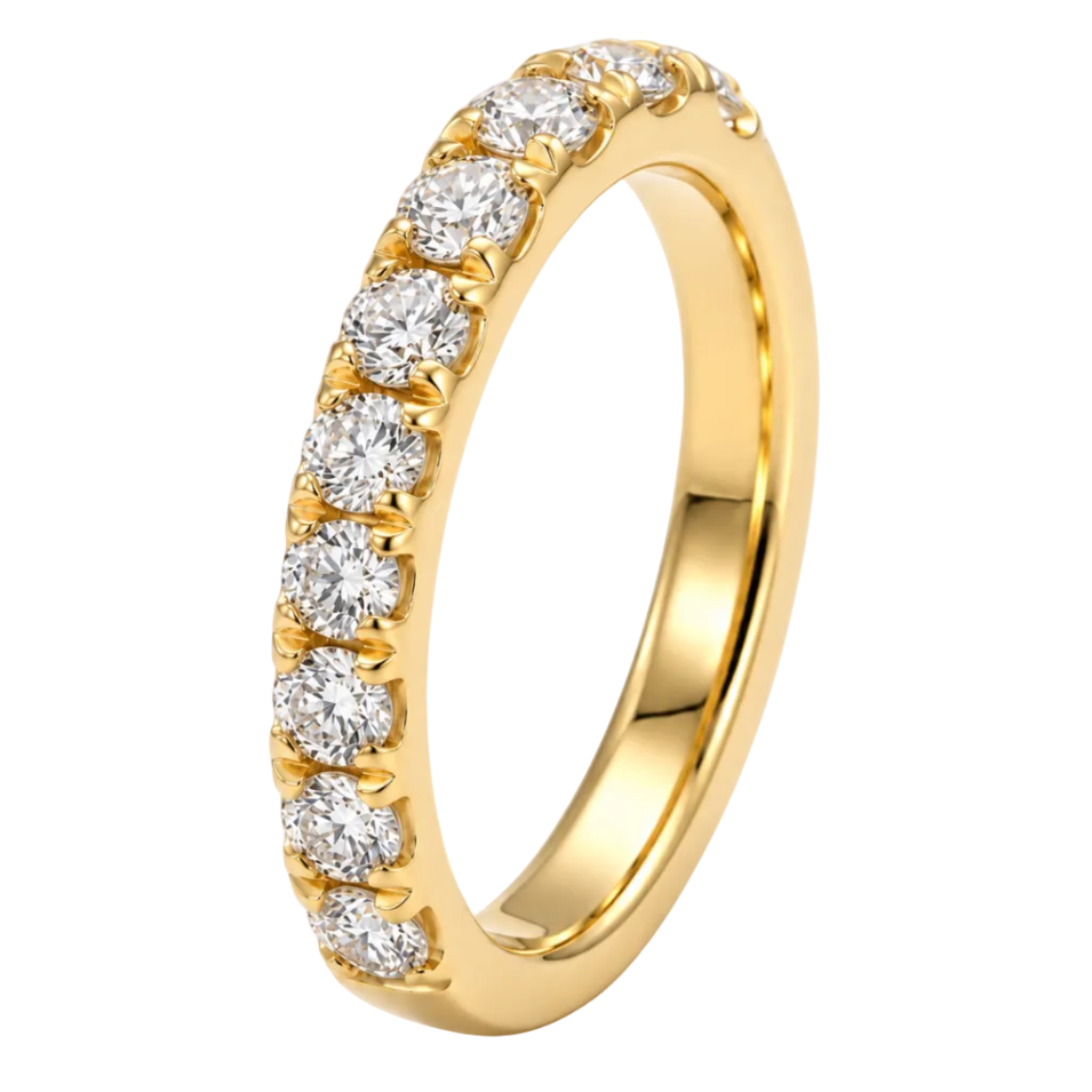 18ct Yellow Gold Natural Diamond Wedding Band 10RD=1.06ct