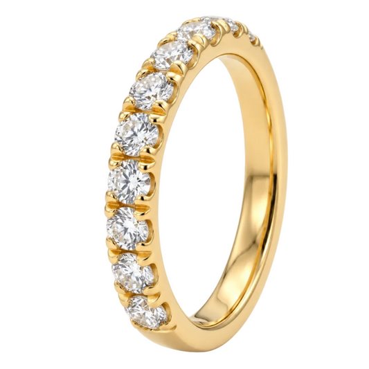 18ct Yellow Gold Natural Diamond Wedding Band 10RD=0.78ct