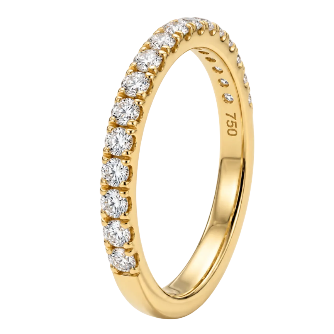 18ct Yellow Gold Natural Diamond Wedding Band 14RD=0.42ct