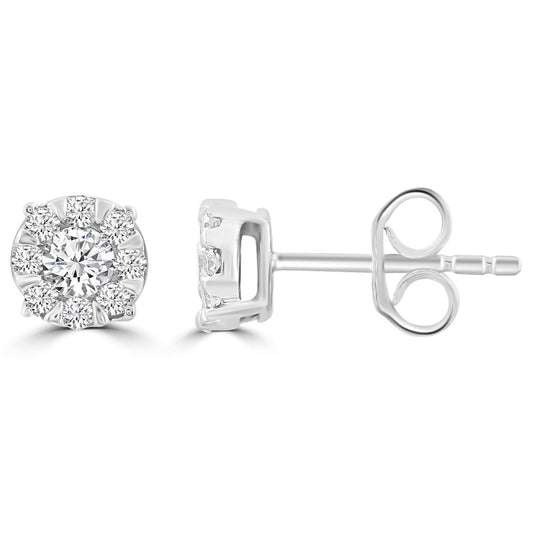 Stud Earrings with 0.25ct Diamonds in 9ct White Gold