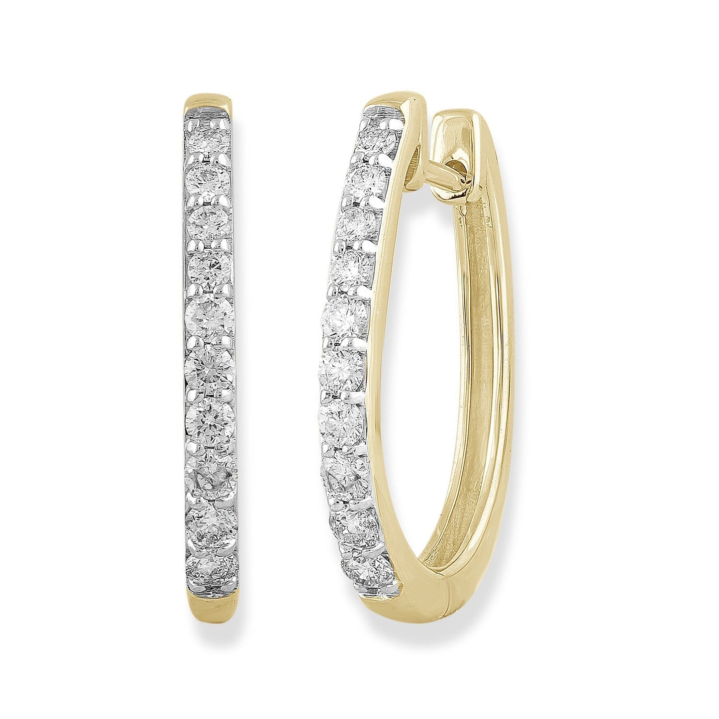 Huggie Earrings with 0.50ct Diamonds in 9ct Yellow Gold