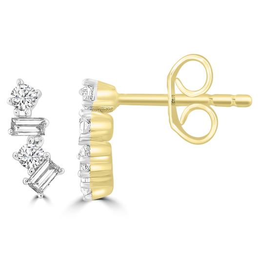 Diamond Fashion Earrings with 0.15ct Diamonds in 9ct Yellow Gold