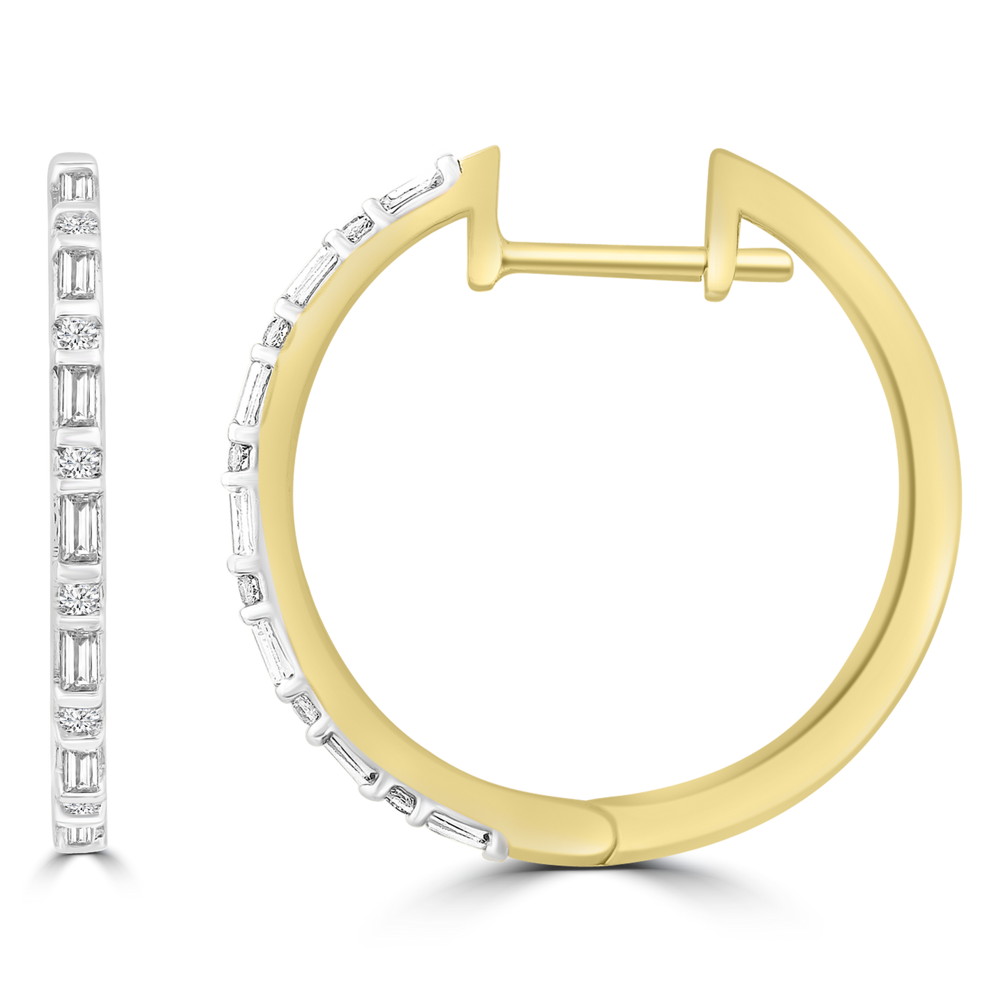 Diamond Hoop Earrings with 0.23ct Diamonds in 9ct Yellow Gold
