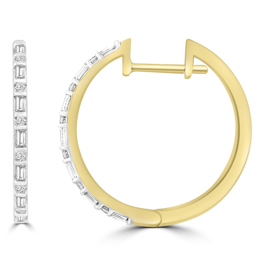 Diamond Hoop Earrings with 0.23ct Diamonds in 9ct Yellow Gold