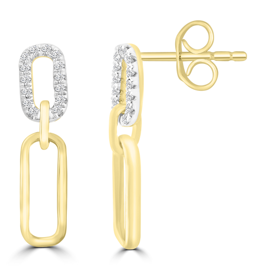 Diamond Earrings with 0.10ct Diamonds in 9ct Yellow Gold