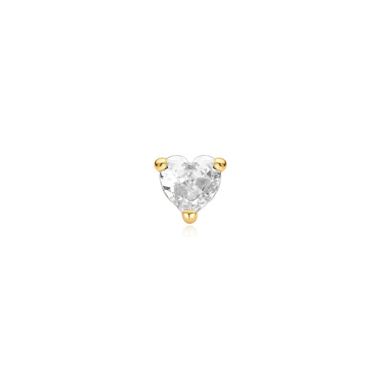 Ania Haie Gold Heart Barbell Single Earring