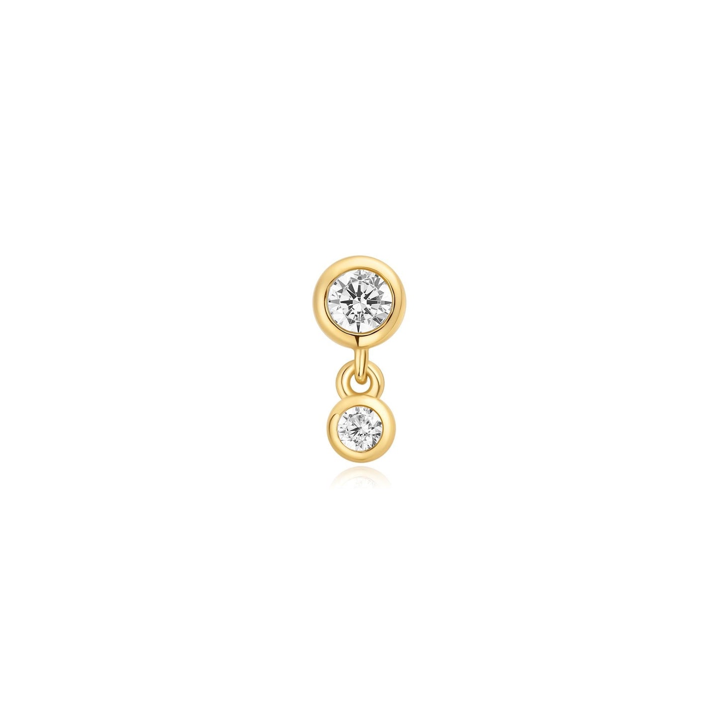 Ania Haie Gold Bezel Dangle Barbell Single Earring