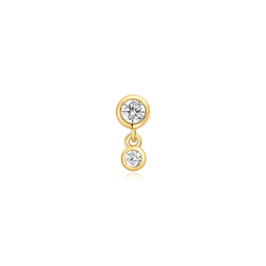 Ania Haie Gold Bezel Dangle Barbell Single Earring