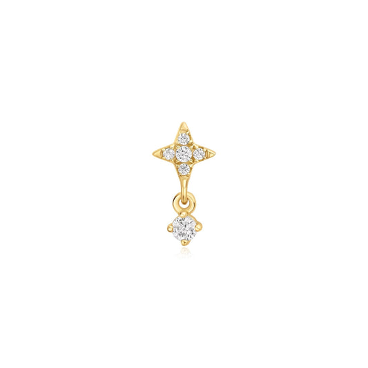 Ania Haie Gold Star Dangle Barbell Single Earring