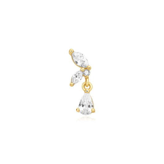 Ania Haie Gold Marquise Dangle Barbell Single Earring