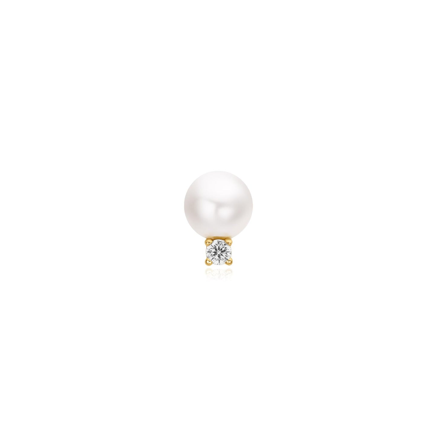 Ania Haie Gold Shell Pearl with Sparkling Accent Barbell Single Earring
