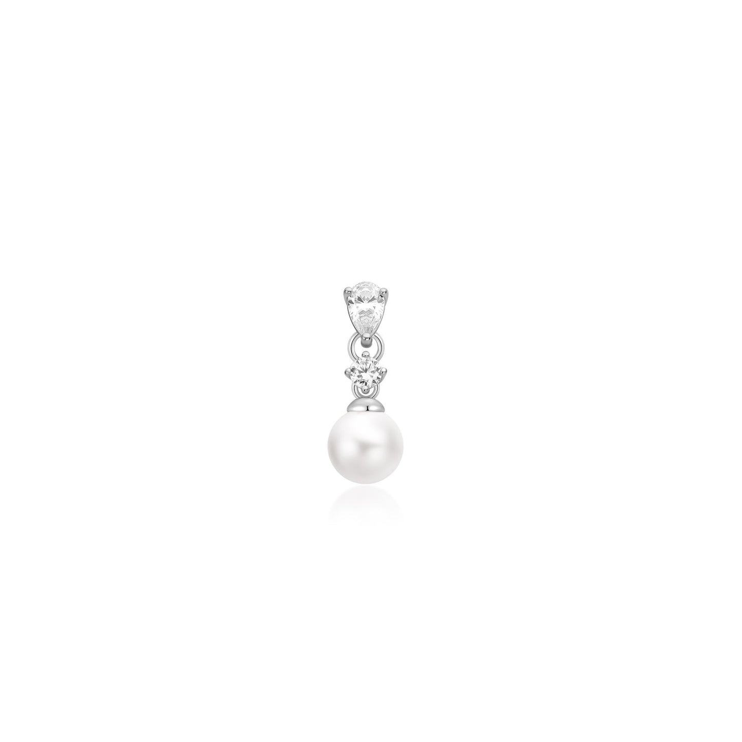 Ania Haie Silver Shell Pearl Dangling Barbell Single Earring