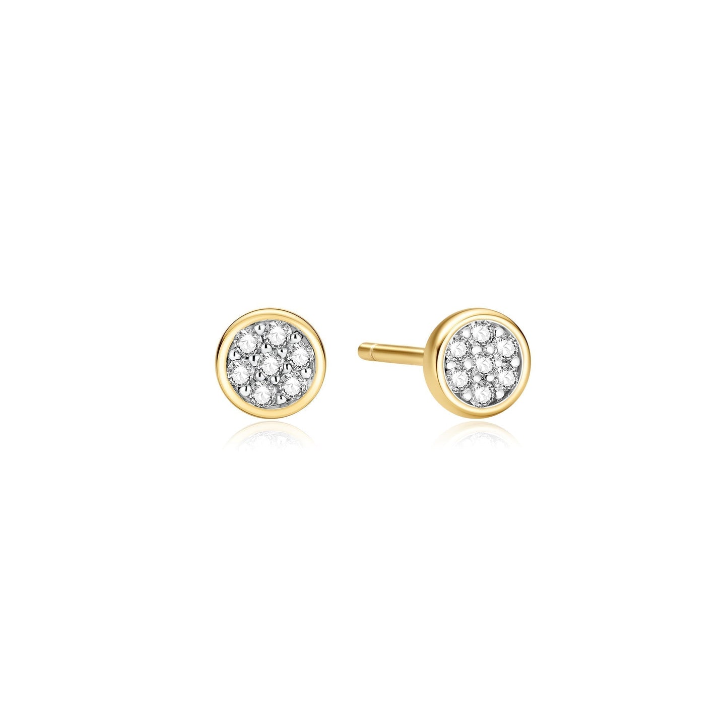 Ania Haie Gold Small Pave Disc Stud Earrings
