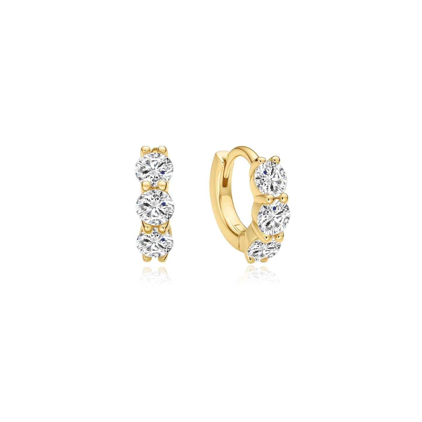 Ania Haie Gold Trio Sparkle Huggie Hoop Earrings