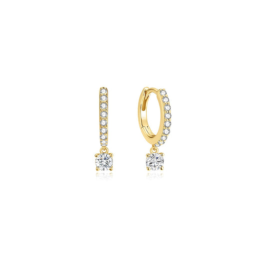 Ania Haie Gold Dangling Sparkle Huggie Hoop Earrings