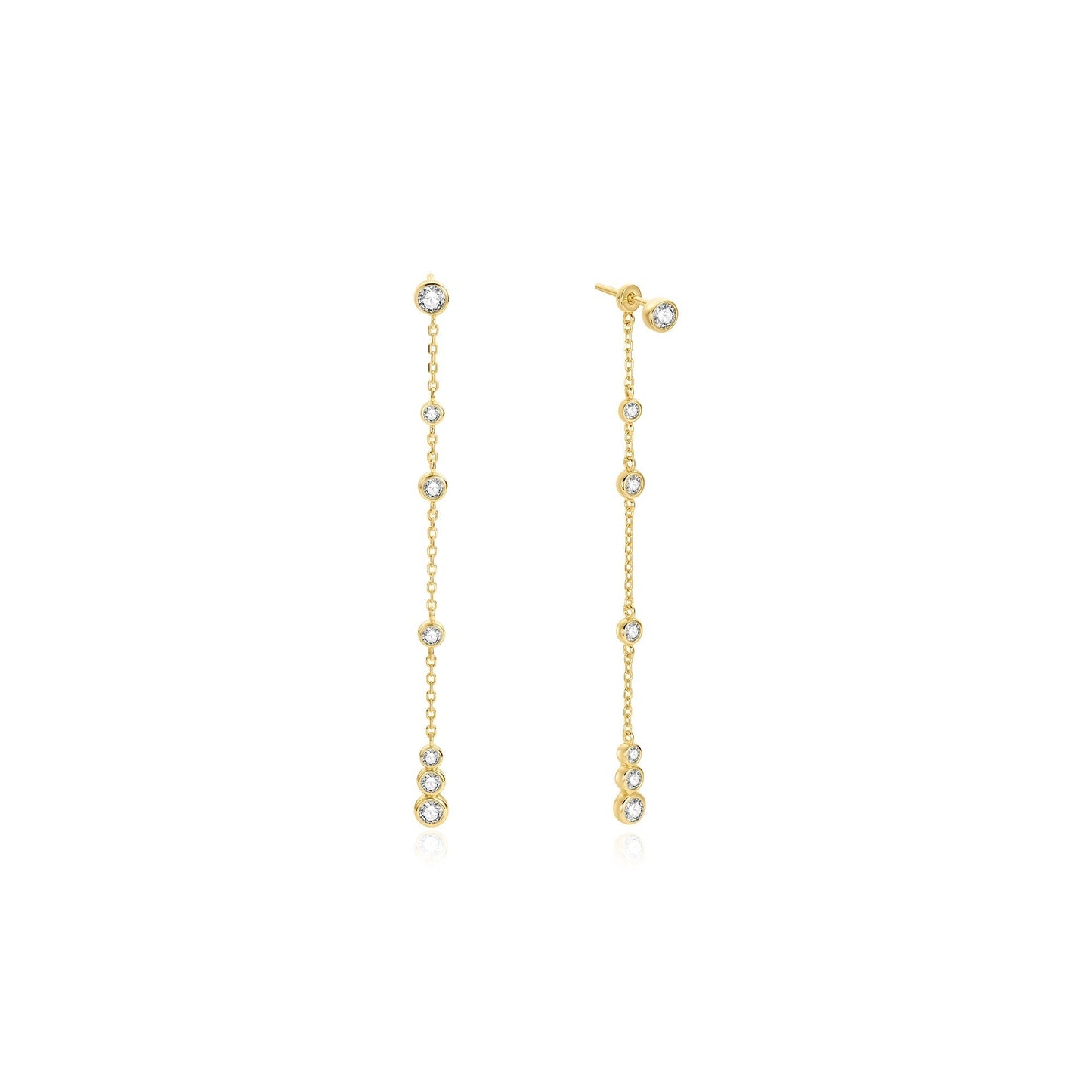 Ania Haie Gold Cascade Station Drop Stud Earrings