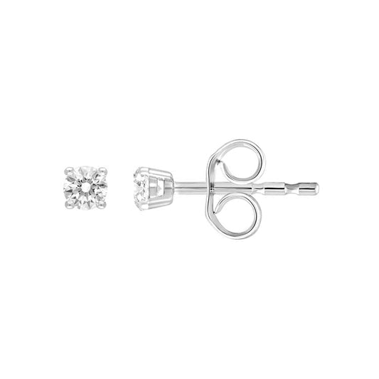 9ct White Gold 0.10ct Diamond Claw Stud Earrings
