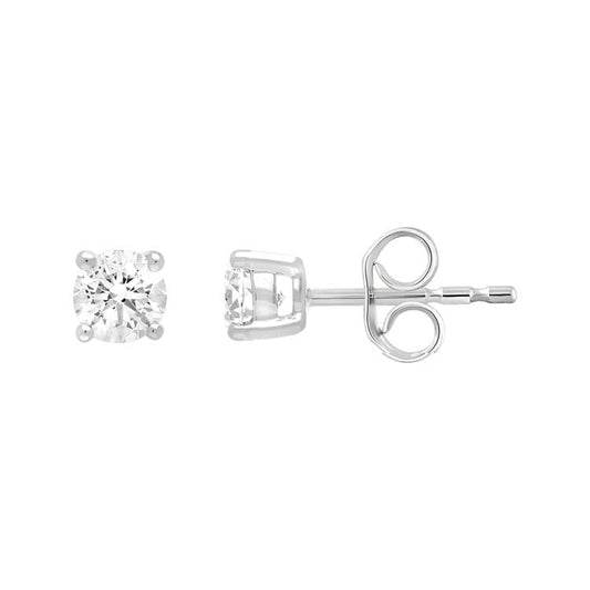 9ct White Gold 0.25ct Diamond Claw Stud Earrings